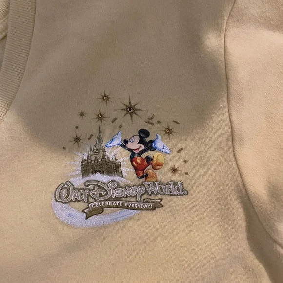 Disney‎ Resort Sparkle Celebrate Everyday Tee Yellow Shirt Size L - Picture 2 of 4
